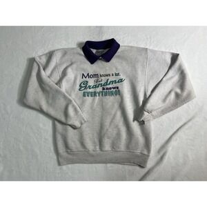 ONEITA Power-Sweats Women's Collared Fleece Pullover Sweatshirt Purple  M